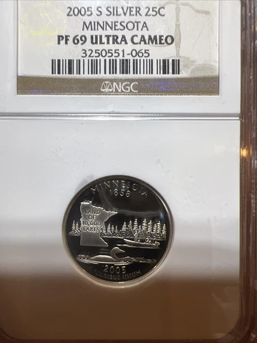 2005-S U.S. Silver Minnesota State Quarter, NGC Certified PF 69 ULTRA CAMEO