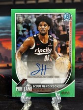 2025-26 Bowman Basketball Scoot Henderson #BCA-SH Green Refractor Auto /99