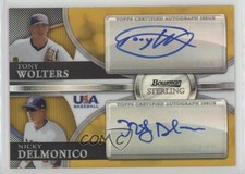 2010 Bowman Sterling Gold Refractor 41/50 Nick Delmonico Tony Wolters Auto g1z