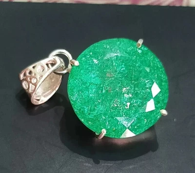 BMR Jewels Natürlicher 60 Ct AGL Zertifizierter Smaragd Anhänger 925 Silber - Bild 1 von 4