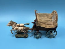 Vintage Hausser Elastolin covered wagon German co.