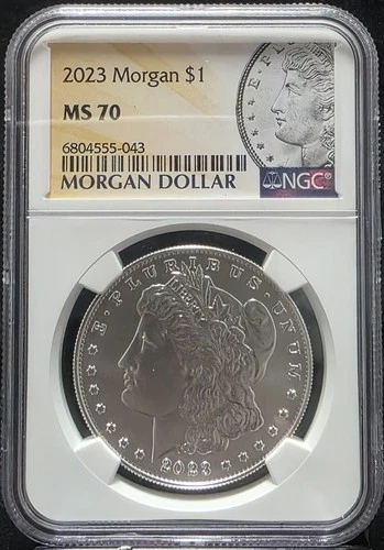 2023 $1 Morgan Silver Dollar NGC MS70 US Graded Coin Slab 999 Fine