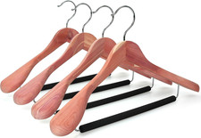Unfinished American Red Cedar Wood Coat Suit Hangers, Luxury Wooden Jacket Cloth