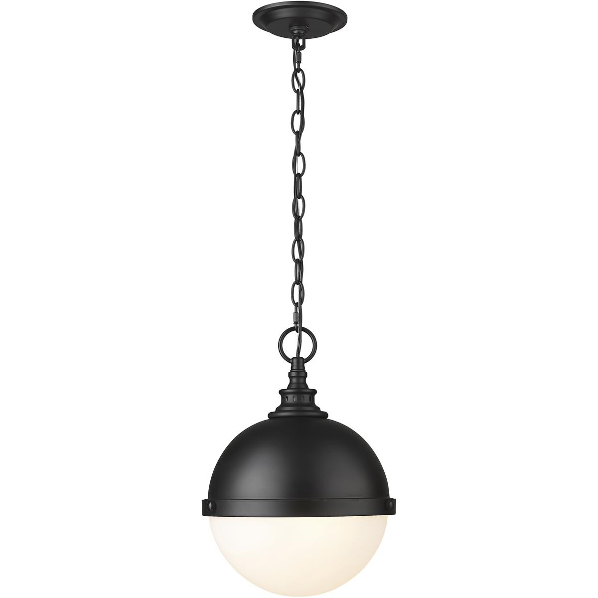 Z-Lite Peyton 2-Light 11-Inch Matte Black Pendant Ceiling Fixture
