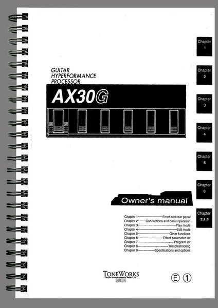 KORG AX30G Owner´s Manual - 49 Pages - Printed Manual with Protective Covers
