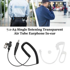 7.1-A3 Single listening Transparent Air Tube Earphone In-ear 7.1mm Headset US