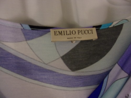 Emilio Pucci Itlay  Purple Lilac Mint  Scoop Neck Blouse size 10 Fabulous - Picture 2 of 7