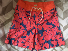 Gap Boys Swim Trunks Size 5 Years Orange/Blue Tropical Floral Drawstring Lined
