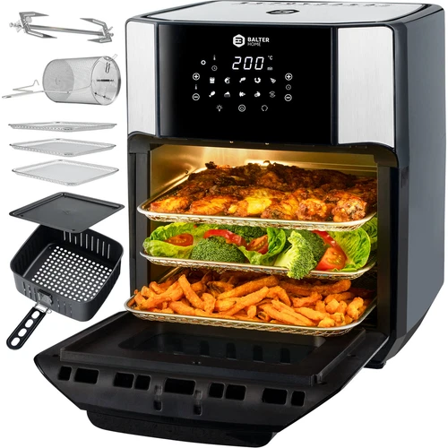 BALTER Heißluftfritteuse Heissluft Friteuse Fritteuse Mini Backofen 12L