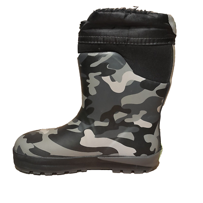 Western Chief Ridge Camo Rain Winter Boots Boys 11/12 US Black