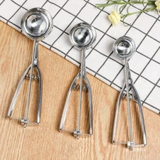 3pcs Ice Cream Scoops Fruit Balls Maker Stainless Steel Spoon Melon Baller