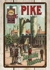 Reproduction wall decals PIKE SMOKING TOBACCO metal tin sign