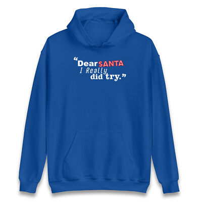 Dear Santa I Really Did Try Christmas Hoodie, Offensive Christmas Hood