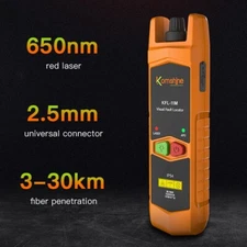 Komshine New Visual Fault Locator 10-30mW Optic Fiber Tester Red Light Pen VFL 