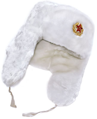 帽子 save the duck flight fur cap White Russian ushanka winter hat. White Faux fur. Trapper Hunter Ear