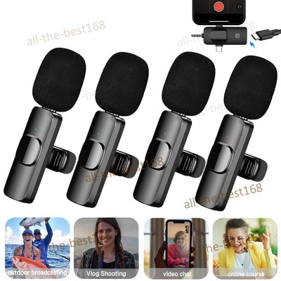 1-10X Wireless Lavalier Mikrofon Mini Mic Ansteckmikrofon für iPhone/Android