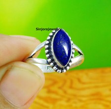Lapis Lazuli Gemstone 925 sterling silver handmade Gift Ring US size 5 to 10