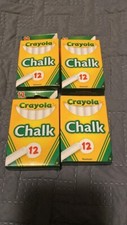 Lot of 4 Boxes CRAYOLA Non Toxic Anti-Dust Chalk White 12 Sticks per Box