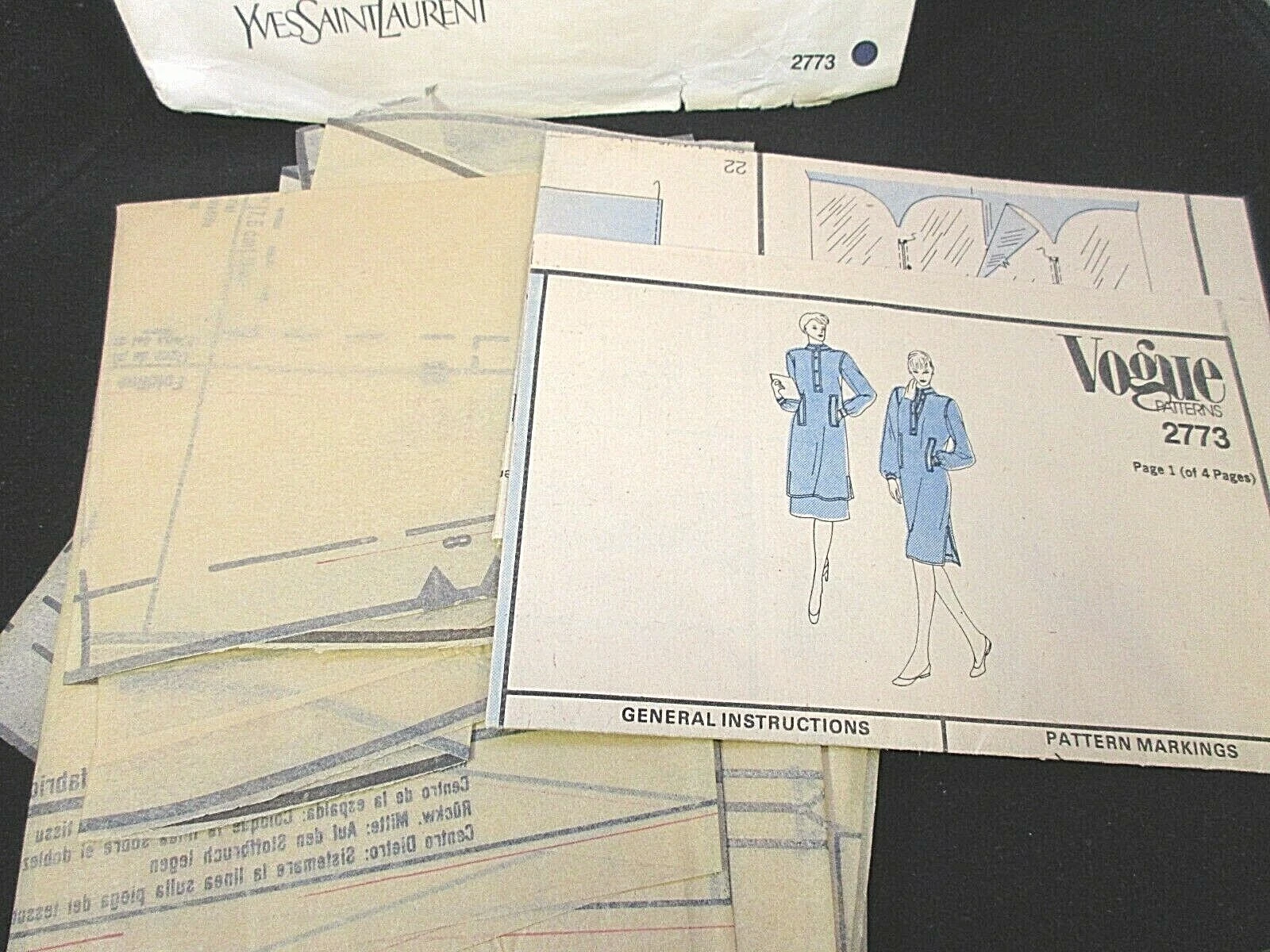 SAINT LAURENT (YSL) Vogue Paris modello originale 2773 Yves Saint Laurent taglia 12