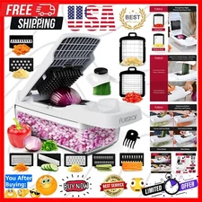 Effortless 9-in-1 Vegetable and Cheese Chopper with Catch Tray and Safe Blades