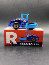 Matchbox Learning Blox "R" ROAD ROLLER Construction Toy w Box Collectible Blue