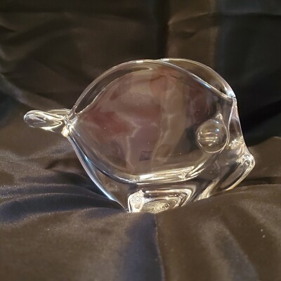 Cristalleries de Vannes-le-Chatel Crystal ART Glass Fish Ashtray Paperweight