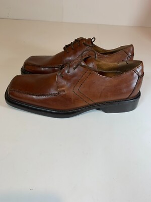 Alfani Brown Soft Leather Woven Lace Up Mens Shoes Sz 9.5 Made In Italy Italian Alfani Mens Brown Leather Lace up Shoes Size 10.5  main image 4