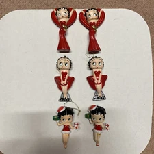 Lot of 6 Betty Boop Christmas Ornaments $ 32.95 OBO