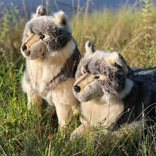 Alawa and Maverick Plush Timber Wolves- Collector Quality Plush Stuffed Animals 