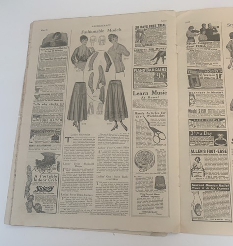 Vintage 1917 Needlecraft Newspaper Magazine Original Rare Antique Print Paper - Picture 9 of 10