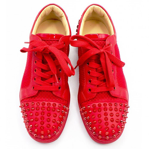 値下Christian Louboutin 　ストーン　美品　38'5　ルブタン Octolouis Strass - ハイカットスニーカー - ベルベット