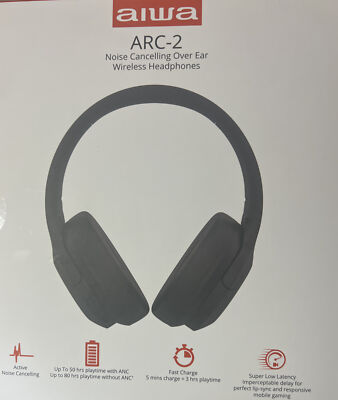Aiwa Arc-2 Noise Cancelling Over The Ear Wireless HeadPhones