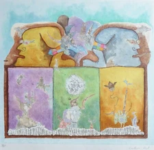 BERNARD BERTHOIS-RIGAL "YIN & YANG" Screenprint Hand Signed French Artist