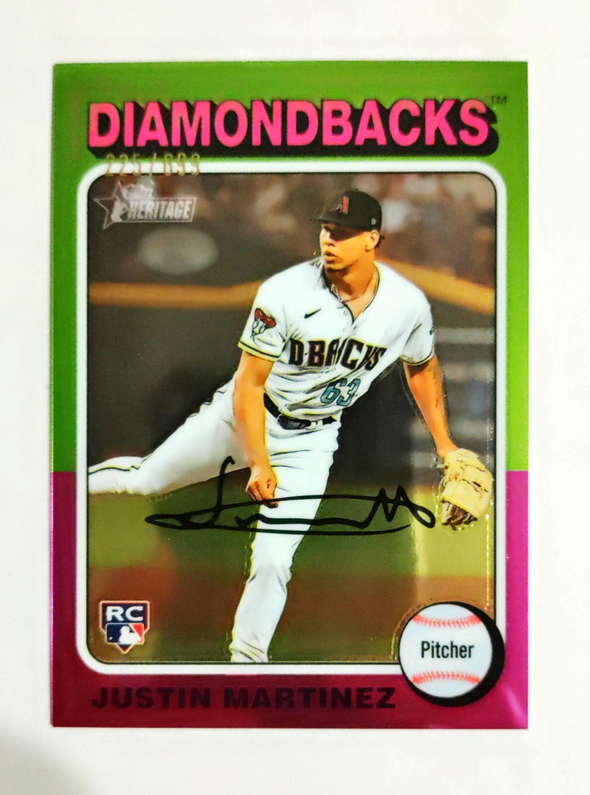 Justin Martinez 2024 Topps Heritage #169 Rookie CHROME 225/698 Diamondbacks C2