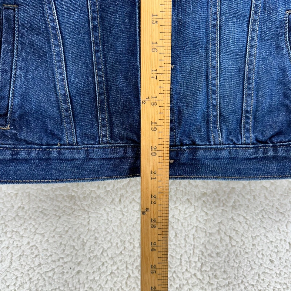 Chaqueta vaquera de manga larga azul denim con botones para niños talla L 10/12 Foto 3 de 4