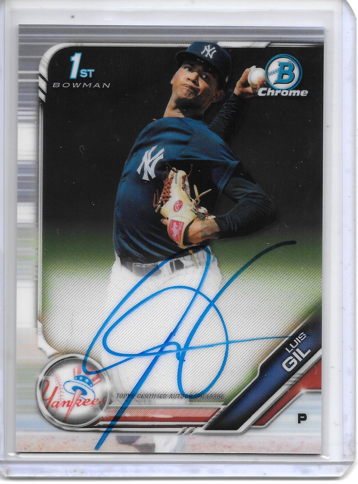 2019 Bowman Chrome LUIS GIL 1ST AUTO PROSPECT ROOKIE RC NEW YORK YANKEES!