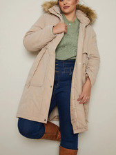 Damas Talla Grande 18 AUTÓGRAFO Piel Camel Ribete Capucha Anorak Chaqueta Abrigo NUEVO 799