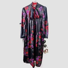 Vintage Christain Dior Neiman Marcus Lounging Gown with Shoulder Pads - Size S