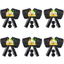 6x Sets - Premium 18 Gauge 25 Feet Speaker Cable Cords, XLR to XLR Mic Cables