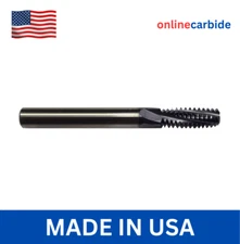 3/8-16 UN Solid Carbide Thread Mill - TiAlN Coated - Full Form USA Made