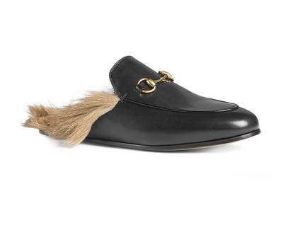 black mules with fur