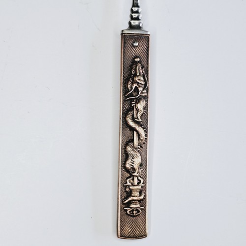 Forchetta da dessert Kozuka by Gorham in metallo misto sterling con drago serpente XIX secolo - Foto 13 di 19