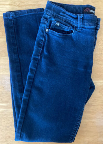 Jordache Girl's Skinny Jeans Size 16 Dark Blue  Stretch Denim Adjustable Waist - Picture 1 of 7