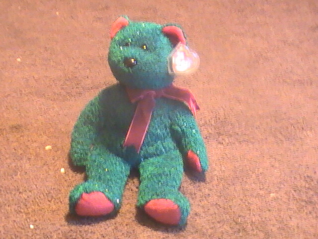 Ty Beanies Buddy Green Holiday Teddy Bear Excellent Condition Retired 