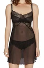 Freya Fancies Chemise Nightdress Size S 10 12 Black Sheer Nightie Lace 1018 New