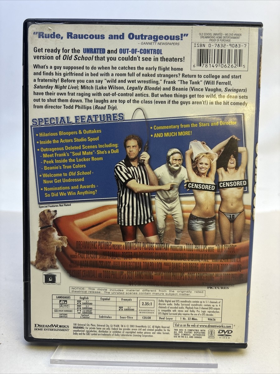 Old School (DVD, 2003, Widescreen Unrated Version) 678149062625| eBay