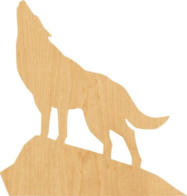 #ad Wolf 2 Laser Cut Out Wood Shape Craft Supply Woodcraft Cutout $28.98