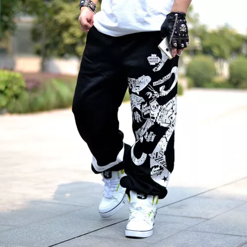 Herren Trendy Baggy SPORTS Hose Hip Hop Freizeit Lockere Straßen Jogginghose -- - Bild 1 von 14