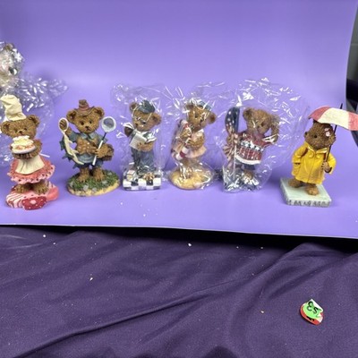 Complete Set OF 6 Home Interiors 2002 Kuddles Korner Bears  Figurines