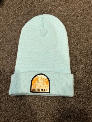 Merrell Hike High Patch Beanie Outdoor Cuffed Knit Hat Icy Morn NWOT